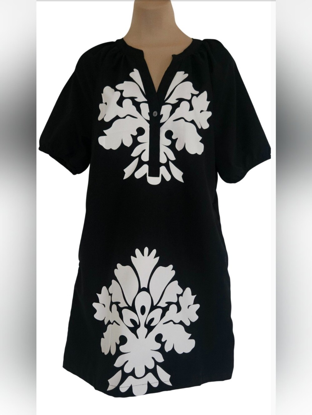 Black/white Sack Dress w/pockets